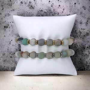 COPY - NWT Wool + Pepper Co. Matte Amazonite w/ either Silver or Gold accents
